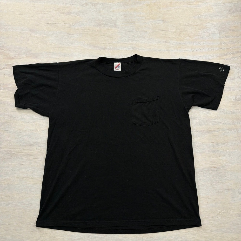Jerzees T-Shirt Pocket Single Stitch Vintage Black Mens XXL
